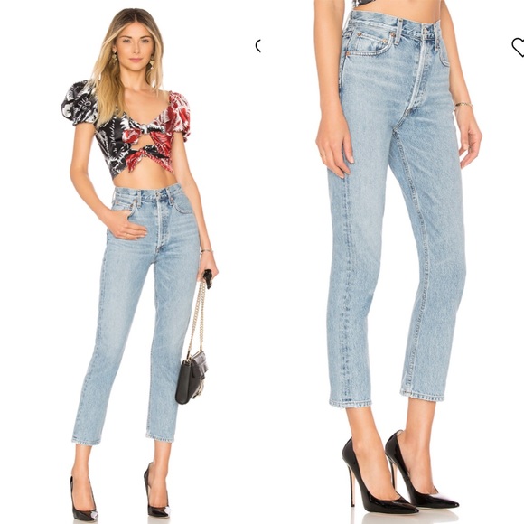 AGOLDE Rigid Riley High Rise Straight Crop Jeans - Picture 3 of 16